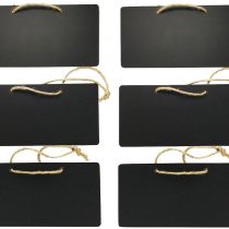 Meetory 6 Pcs Wooden Rectangle Chalkboards, Mini Erasable Blackboards, Place Cards with Hanging String Display for Message Board Signs,Home Office Party Wedding Restaurants Cafes Wall