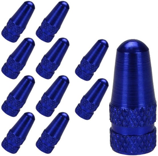 Yuauy 10 PCs Blue MTB PRESTA Bike Bicycle Road Racing Coloured Metal Valve Cap Dust Covers - Image 4