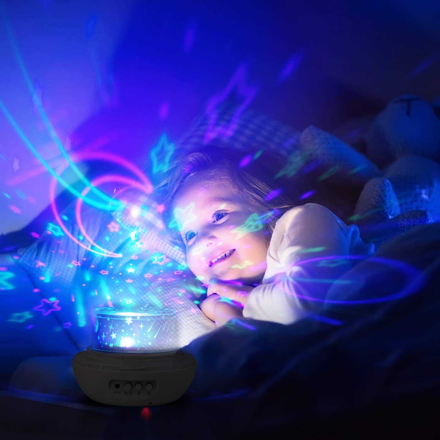 EXTSUD Baby Star Sky Projector Lamp, 4 in 1 LED Starry Projector Lamp