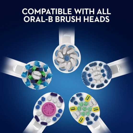 Oral-B Vitality Plus CrossAction Electric Rechargeable Toothbrush, 1 Blue Handle, 2 Brush Heads, UK 2 Pin Plug - Image 4