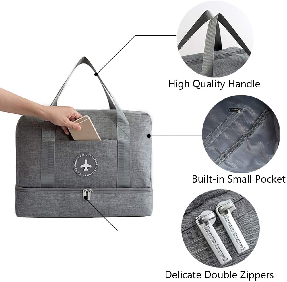 Kaxich Sports Bag with Shoe Compartment Waterproof Travel Bag Large Capacity Handbag for Men and Women, Orange - Image 4