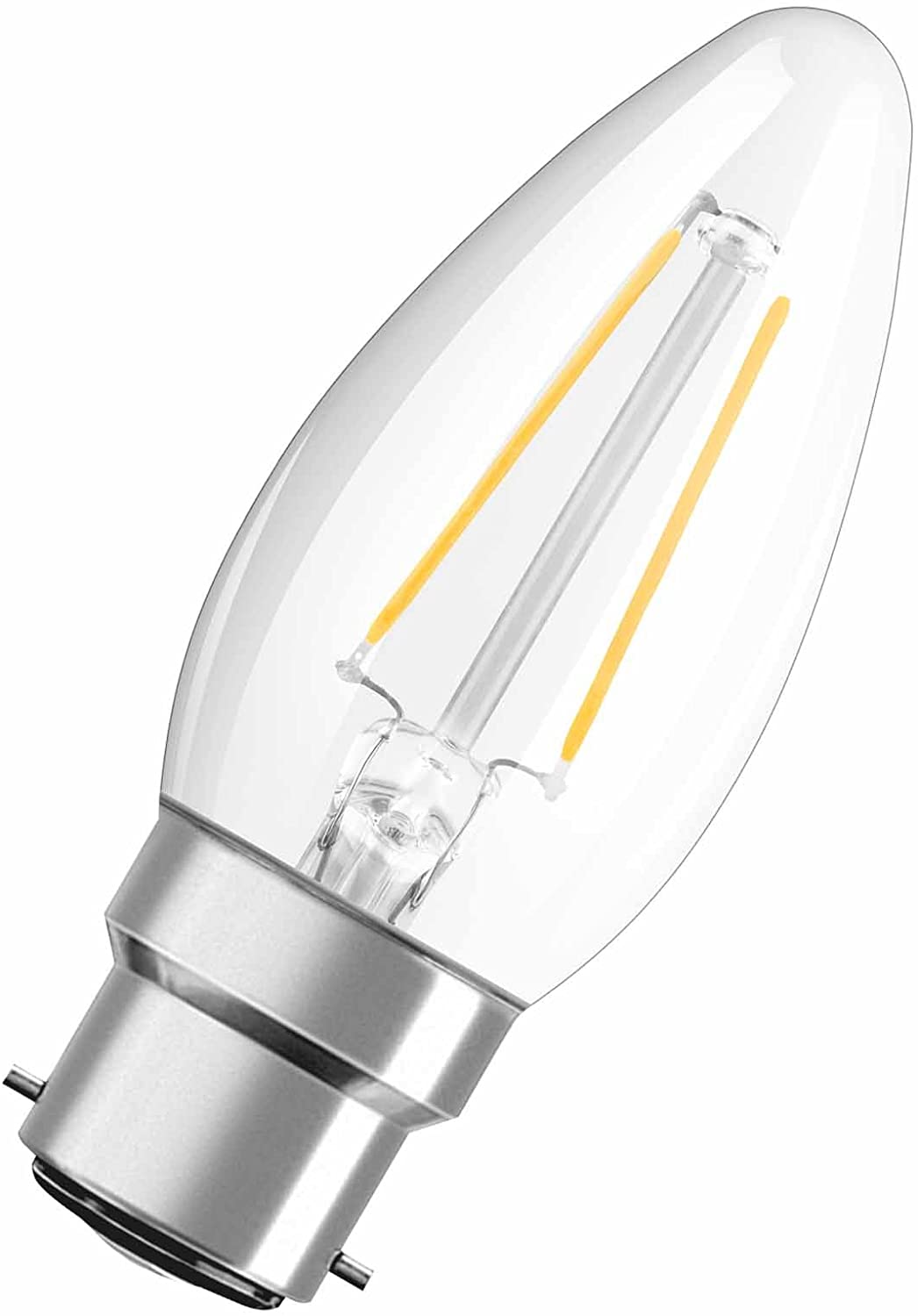 OSRAM LED Retrofit Classic B/LED lamp, Classic mini Candle Shape: B22d, 2.10 W, 220…240 V, 25 W Replacement, Clear - Image 2