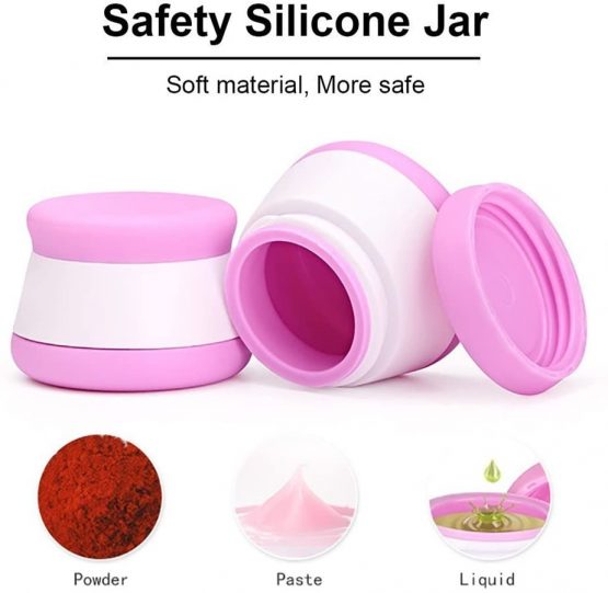 4 Pack Leakproof Silicone Travel Cosmetic Containers, 20ml Empty Makeup Face Cream Jars Bottles Multifunction Container for Crema Powder Loose Tea Vintamin - Image 2