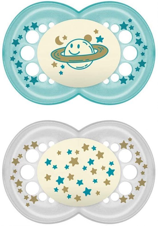 MAM Night Original SkinSoft Silicone Dummy 6-16 Set of 4 Includes 2 Sterilized Transport Boxes - Image 2