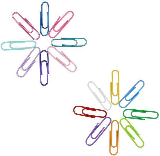 OKVGO 200pcs Coloured Paper Clips with Plastic Box Plastic Coated Metal Paper Clamps for Office Stationery 33mm 16 Colors - Image 3
