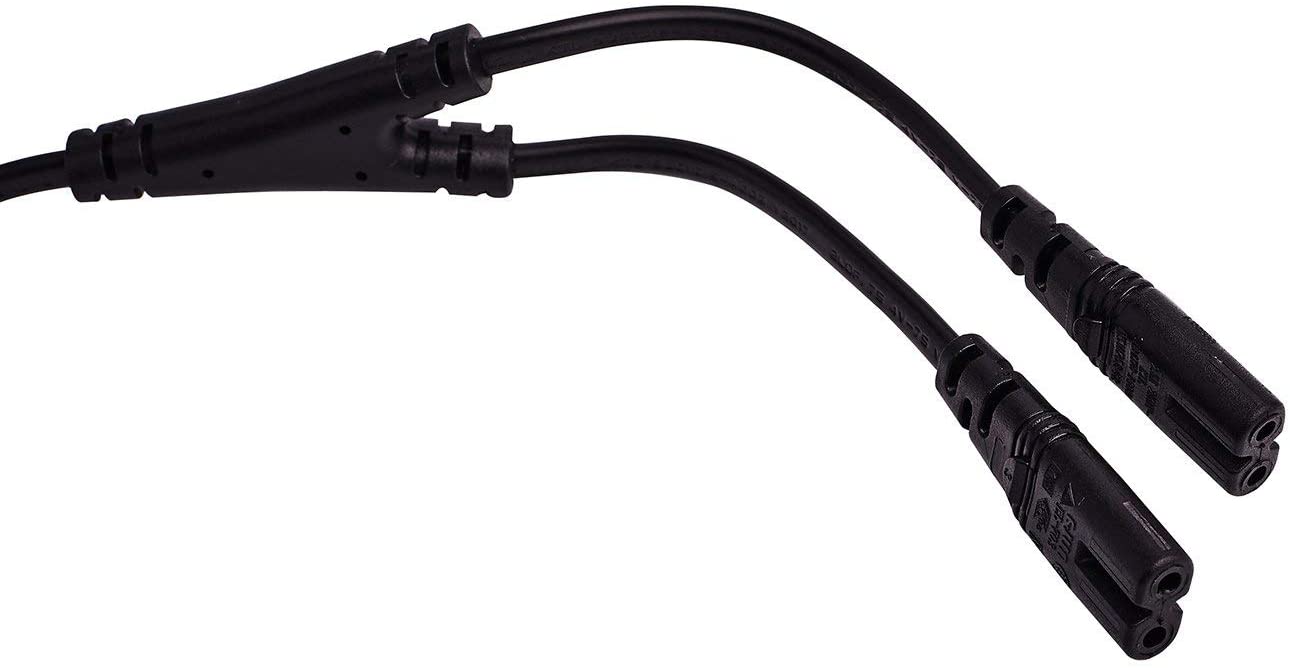 IEC320 C8 to 2X C7 Y Splitter AC Power Cord, IEC Figure 8 Male to 2 Female 1 in 2 Out AC Power Cable 30CM - Image 4