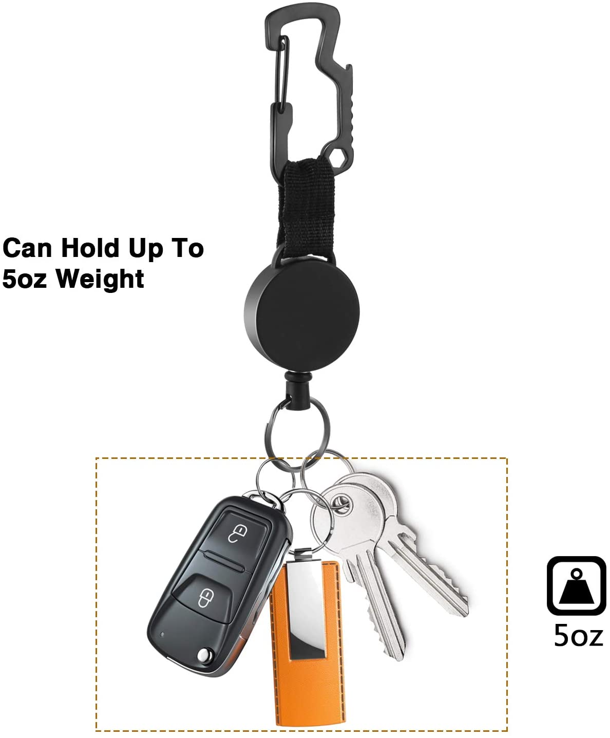 DAYGOS Retractable Keyring Keychain Heavy Duty Extendable Lanyard with Belt Clip - Image 4