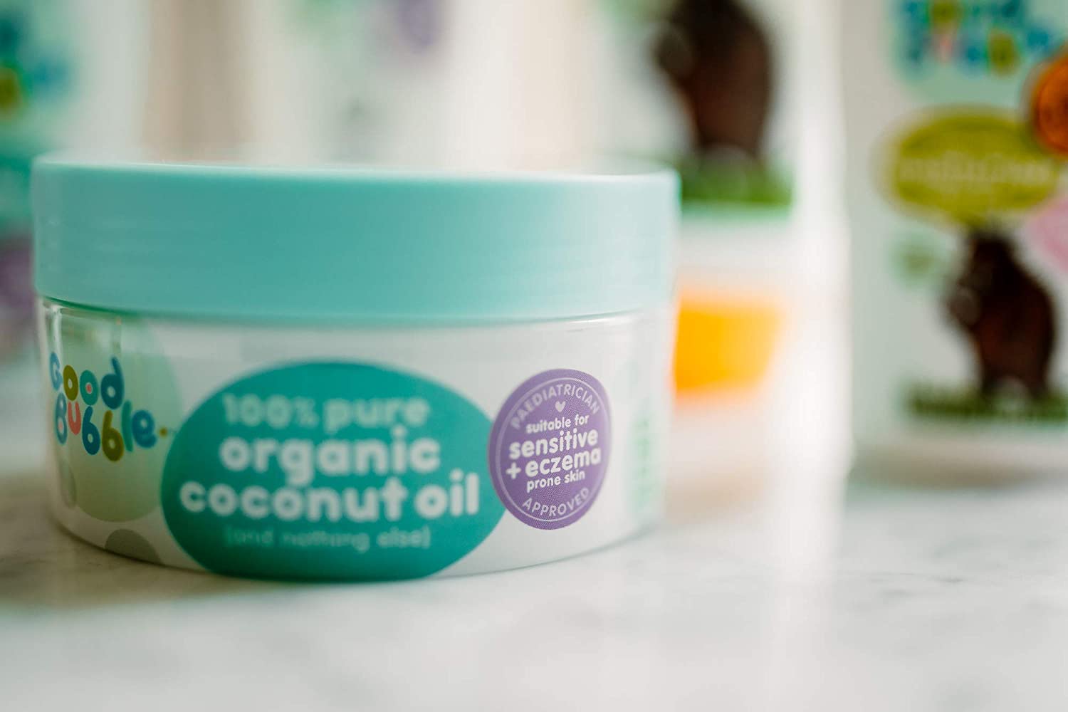 Good Bubble 100% Pure Organic Coconut Oil for Babies (185g), Vegan, Gentle Baby Massage Oil for Skin & Hair - Image 4