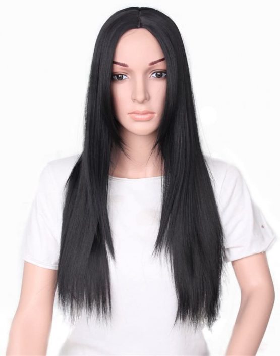 75cm Long Hair Heat Resistant Straight Cosplay Wig(Black) - Image 2
