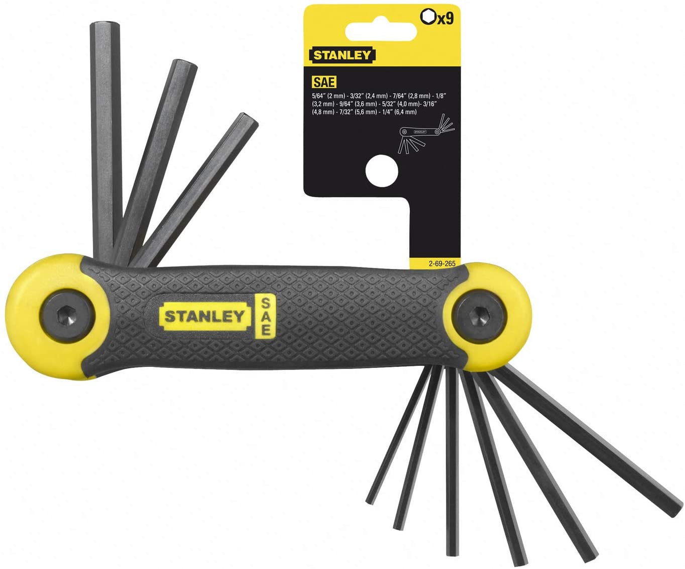 Stanley 269265 Folding Hex Key Set - Imperial (9 Pieces), Silver - Image 3