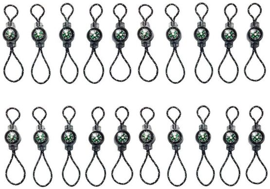 Qpower 20PCS Compass Zipper Pull Fits for Sport Outdoor Travel Backpack Shoulder Bag Key Holder zipper Fixer (20PC-big)