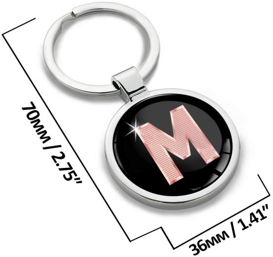 Biomar Labs® 3D Metal Alphabet A-Z Personalised Initials Keyring Keychain Rose Gold Men Women Gift Letter M, KK 39 - Image 2