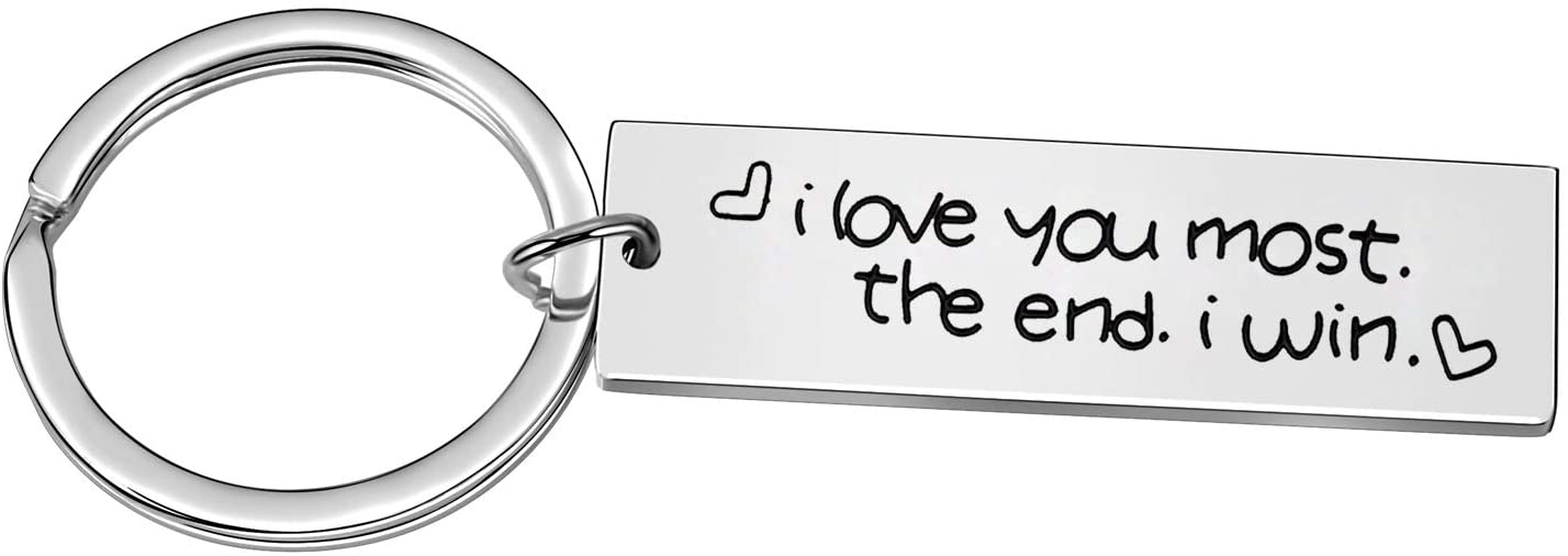 Nimteve Couples Gifts Husband Keyring Valentines Day Gifts for Him Her Boyfriend Gifts Anniversary Keyring Girlfriend Gifts (I Love You Most)