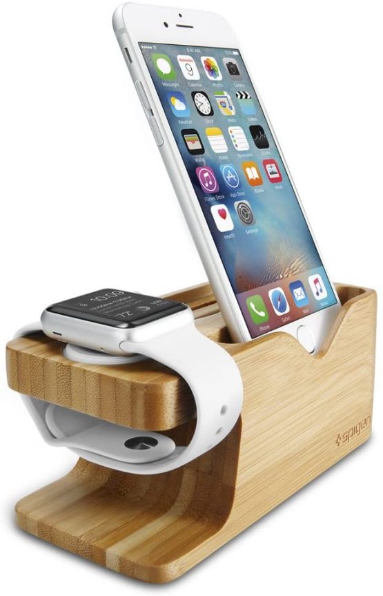 Spigen S370 Designed for Apple Watch Stand and Cell Phone Stand for any Apple Watch Series and Phone