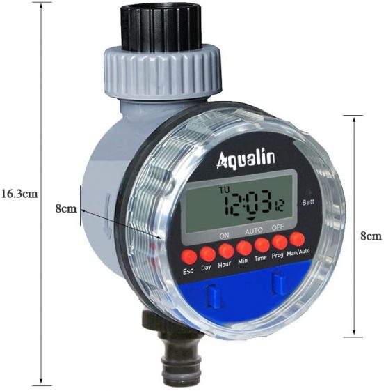 Aqualin Hose Water Tap Timer Garden Irrigation System Controller Watering Computer Waterproof Updatede Version with Rain Sensor Hole - Image 3