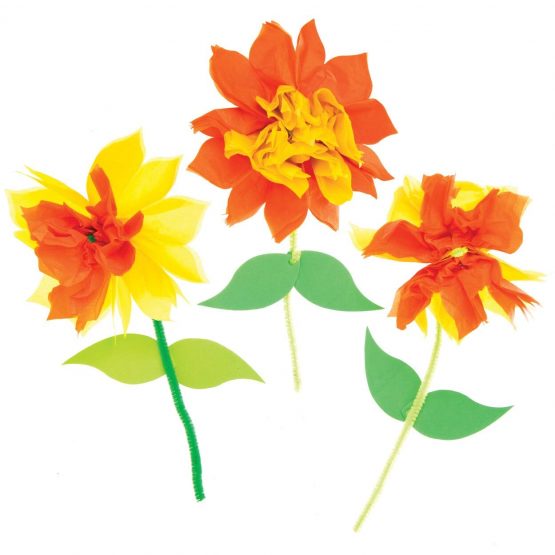 Baker Ross AT583 Daffodil Tissue Paper Kits - Pack of 6, Creative Art and Craft Supplies for Kids to Make and Decorate - Image 4