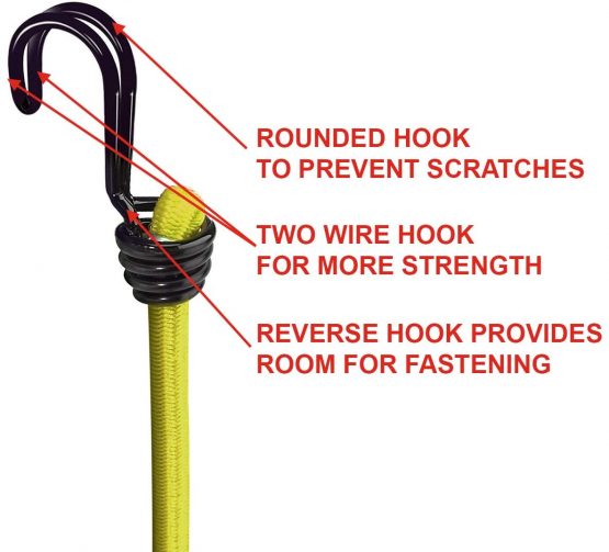Master Lock 3022EURDAT Bungees with Reverse Hooks, Yellow, 100 cm Bungee, Pack of 2 - Image 4