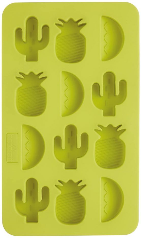 BarCraft Tropical Chic Novelty Silicone Ice Cube Tray, 22 x 13 cm (8.5" x 5") - Green