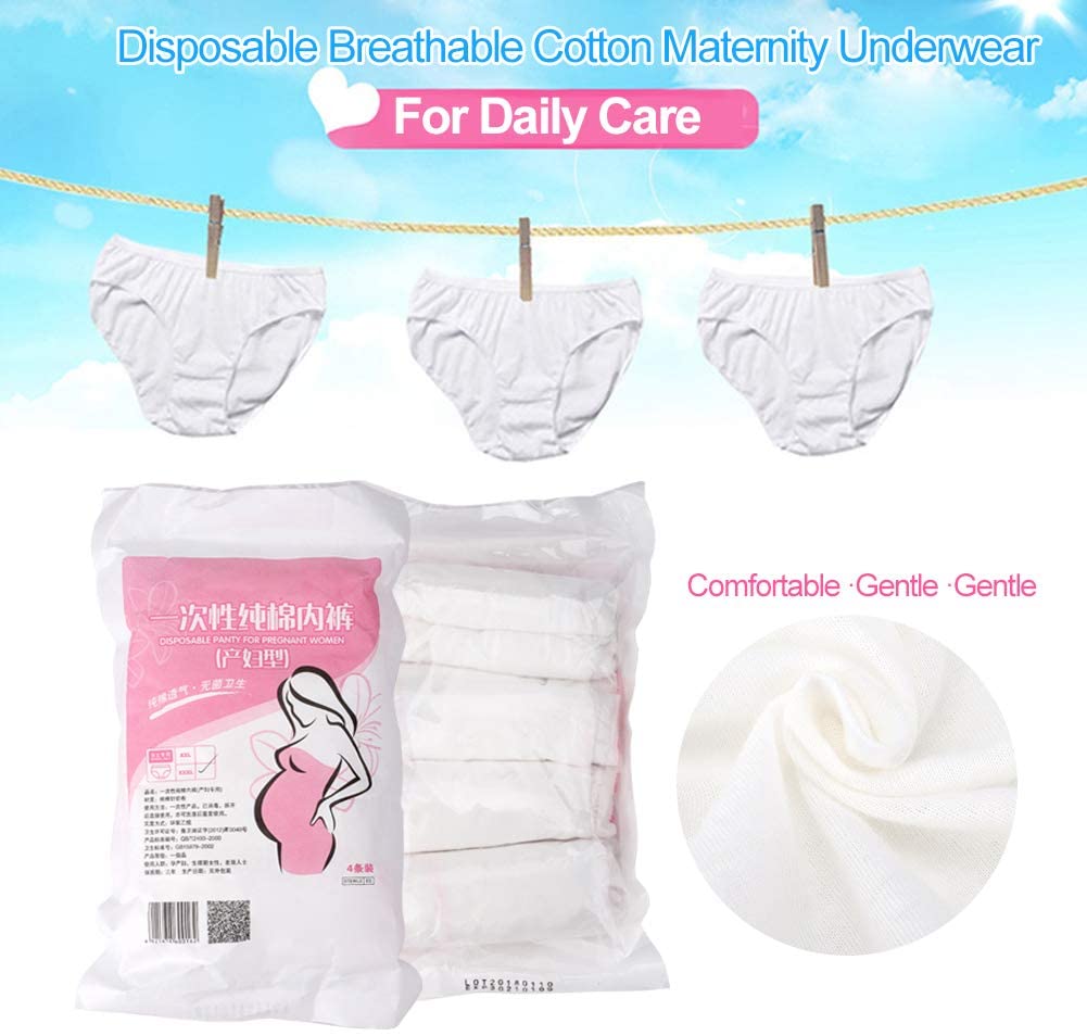 4 pcs Disposable Underpants Women High Absorbent Elastic Breathable