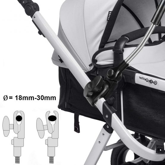 RIOGOO Baby Pram Umbrella Universal Parasol Umbrella 50+ UV Baby and Infant Sun Protection Umbrella with Umbrella Handle for Pram, Stroller, Pushchair and Buggy-Black - Image 4