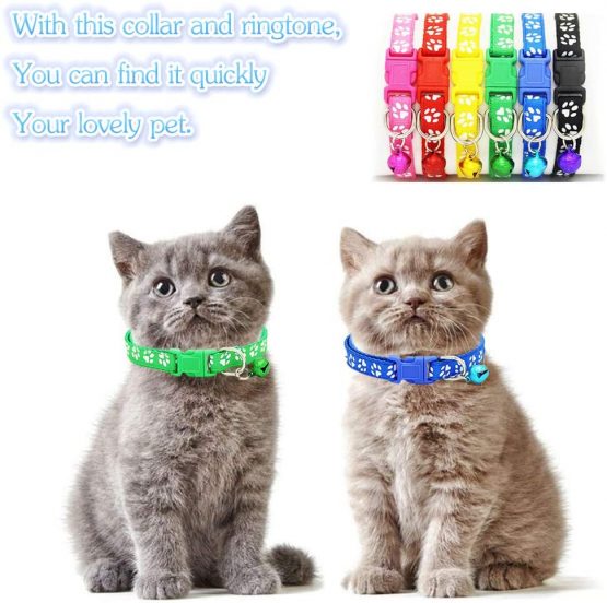 BETOY Cat Collar and Bell With Safety Quick Release Break Away Buckle, Suitable and Adjustable To Fit All Domestic Cats And Larger Kittens (12 pcs) with Bell- Adjustable 19-32cm - Image 4