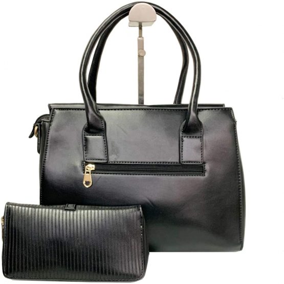 Women Handbag 2 Pcs Set Big Bow-Knot PU Leather Top Handle Bag Designer Tote Bag Clutch Wallet Set for Ladies - Image 2
