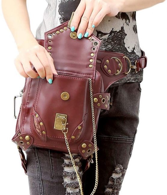 FiveloveTwo® Men Women Multi-purpose Tactical Drop Leg Arm Bag Pack Hip Belt Waist Messenger Shoulder Fanny Packs Steampunk Bag Wallet Purse Pouch Bag - Image 2