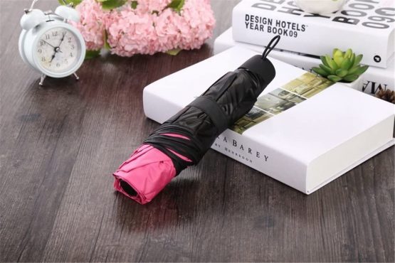 Parasol Umbrella for Women UV Umbrella Ladies Sun Shade Folding Magic Flowers Change Color 8 Bones Lightweight for Sun Protection (Rose red) - Image 4