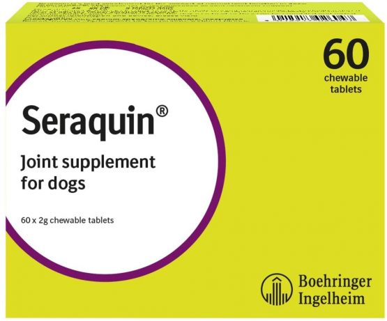 Seraquin Veterinary Joint Supplement with Turmeric for Dogs - 60 x 2 g Chewable Tablets
