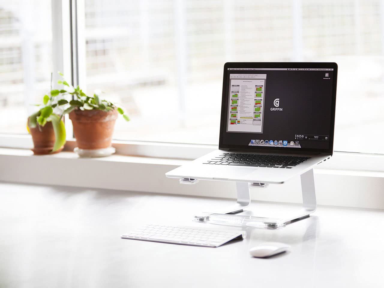 Griffin Elevator Laptop Stand, Ergonomic Computer Riser & Laptop Mount Made of Sturdy Brushed Aluminum - Image 4