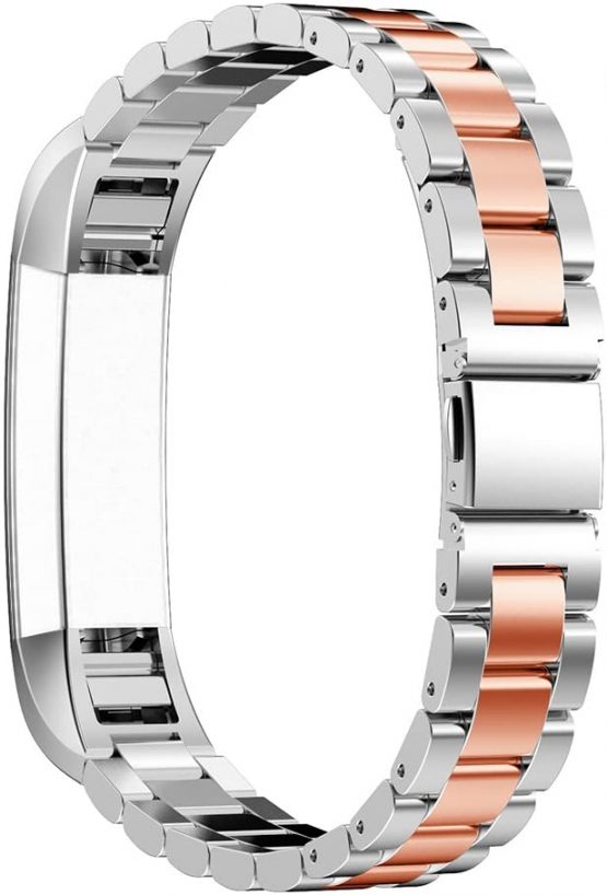 AISPORTS Compatible with Fitbit Alta Strap for Women Men, Fitbit Alta Strap Stainless Steel Metal Bracelet Solid Adjustable Sport Wristband Replacement Strap for Fitbit Alta/Alta HR Fitness Tracker - Image 2