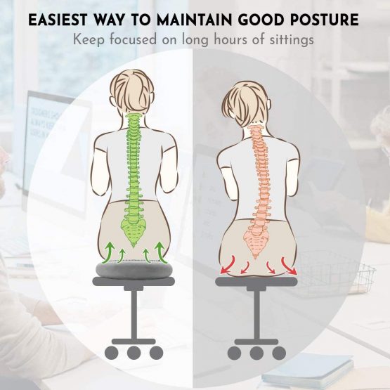 ROMIX Wobble Cushion 34CM, Inflatable Air Stability Balance Board with Pump, Anti-Slip Surface Posture, Fitness Trainer Disc for ADHD, Exercise, Workout, Relieving Back Pain, Rehabilitation - Image 3