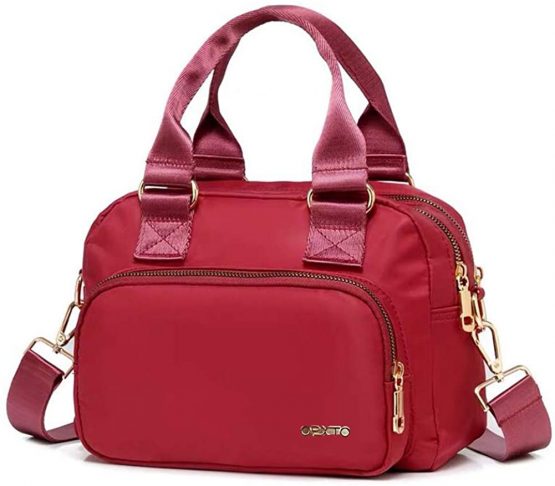 Nylon Shoulder Handbags for Women, OPXTO Waterproof Multi Pocket Purses and Cross-body Bags, High-dense Nylon Oxford Multi-function Lightweight Tote Bag.