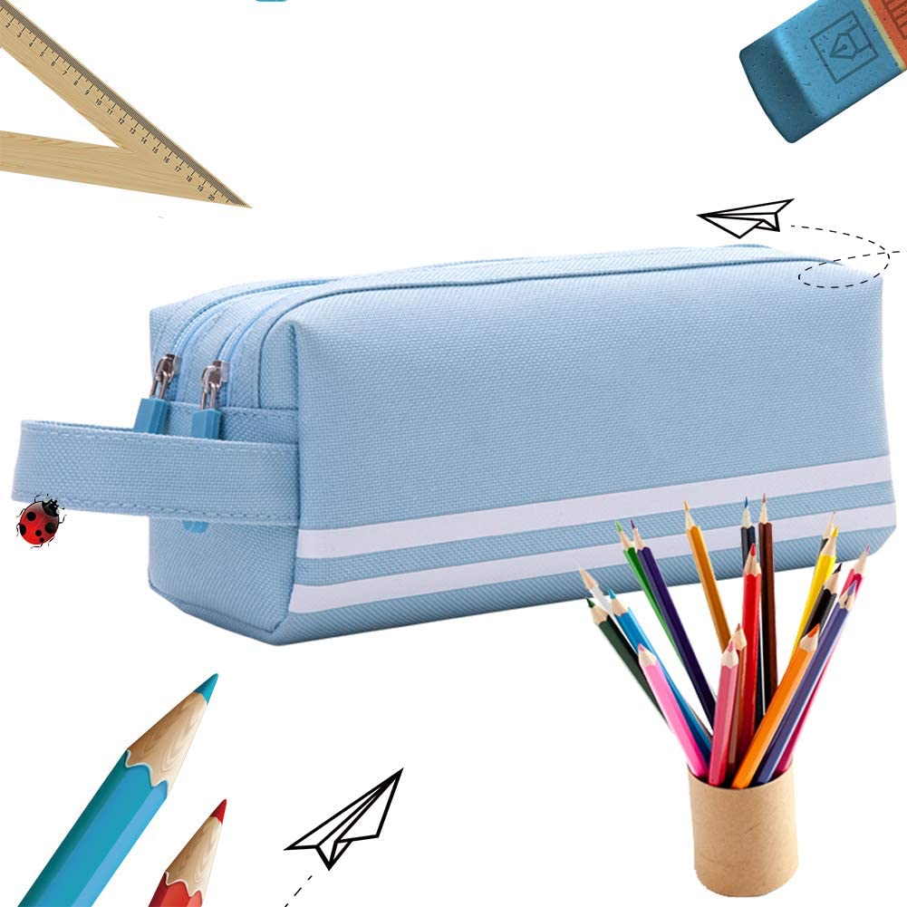 Pencil Case Large Capacity Pencil Case Blue BETOY Pen Bag Pencil Case 20cm for Children Teenager Student Storage of Stationery - Image 2