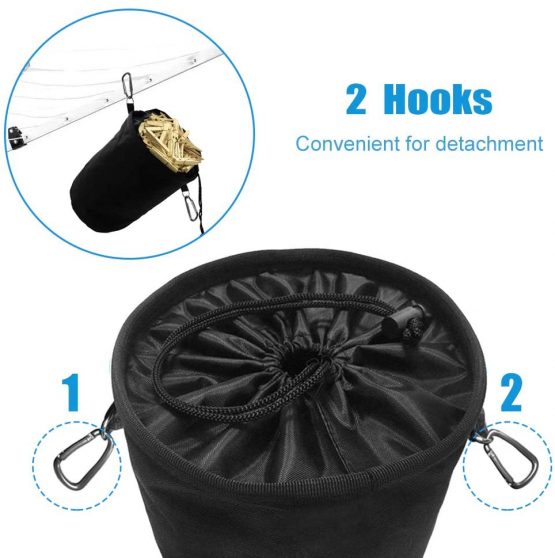 XCOZU Large Peg Bag, Clothes Peg Bags Waterproof with 2 Hanger Clips Keeps Pegs Clean and Dry for Indoor Outdoor Pegs Organizer Storage Use - Image 2