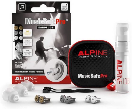 Alpine MusicSafe Pro Ear Plugs - Enhance your music experience without risking hearing damage - Three interchangeable filter sets + accessories - Hypoallergenic material - Reusable earplugs - Clear
