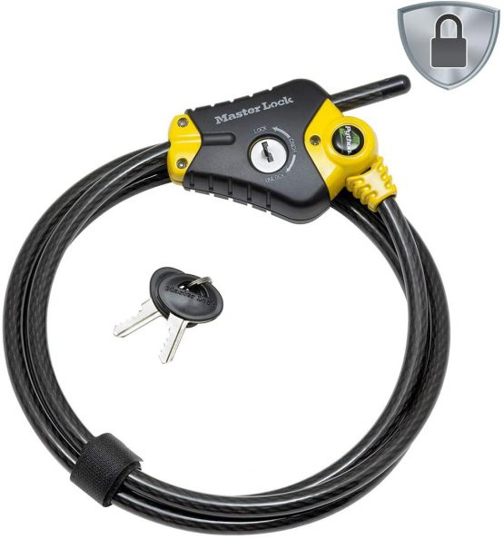 Master Lock 8433EURD Security Cable with Key Lock, Black, from 30 cm to 1,8 m