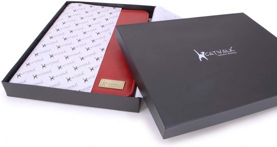 CATWALK COLLECTION HANDBAGS - A4 Zip Conference Folder -Business Organiser/Executive Document Holder/Presentation Portfolio -Vintage Fossil Leather - Chloe - Red - Image 3