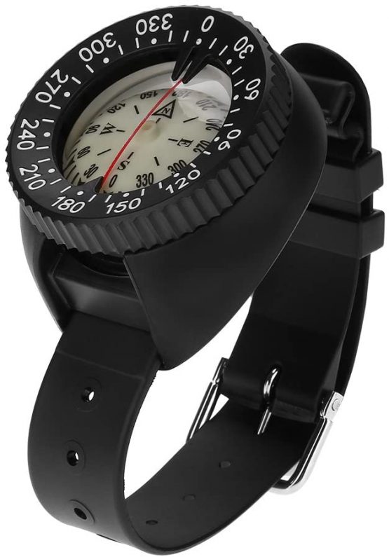 Wrist Compass, Waterproof Watchband Compass in Mini Size for Freely Diving Scuba Diving Fishing Hiking Outdoor Activities and Snorkel Kayak Canoe