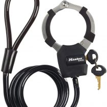 Master Lock Unisex's Cable Bike Lock with Cuff [1 Meter] 8275EURDPROBLK-Best Used for Scooter, Troller, Strolers, Sport Equipments, Black, One Size
