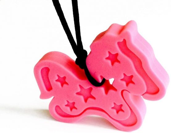 ChewAid Chew Pendant chewelry Pink Pony Training and Development Chew Necklace for Teething Babies,Sensory,Oral Motor, Anxiety, Autism, ADHD - Image 2