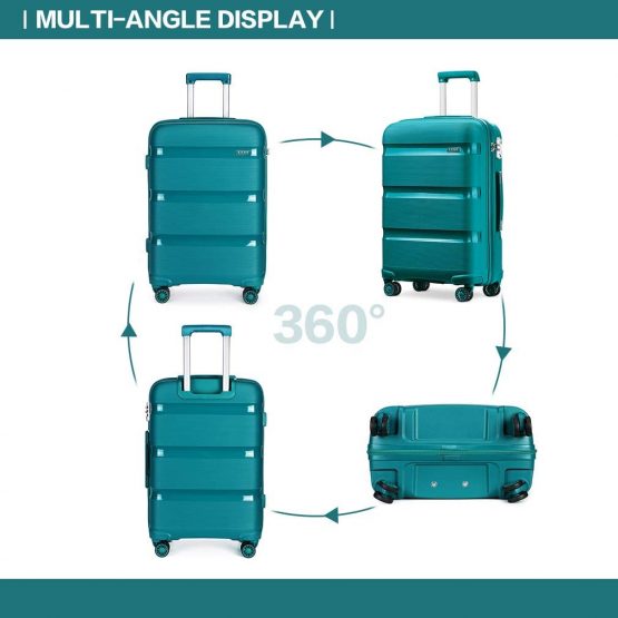 Kono 24 inch Medium Check in Luggage 66L TSA Lock Lightweight Polypropylene Hard Shell Suitcase (Black,65cm) - Image 4