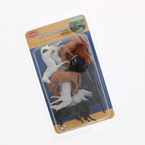 Evemodel 12pcs Model Trains O Scale Painted PVC Horses 1:43 Farm Animals Desktop Decor AN4302 - Image 2