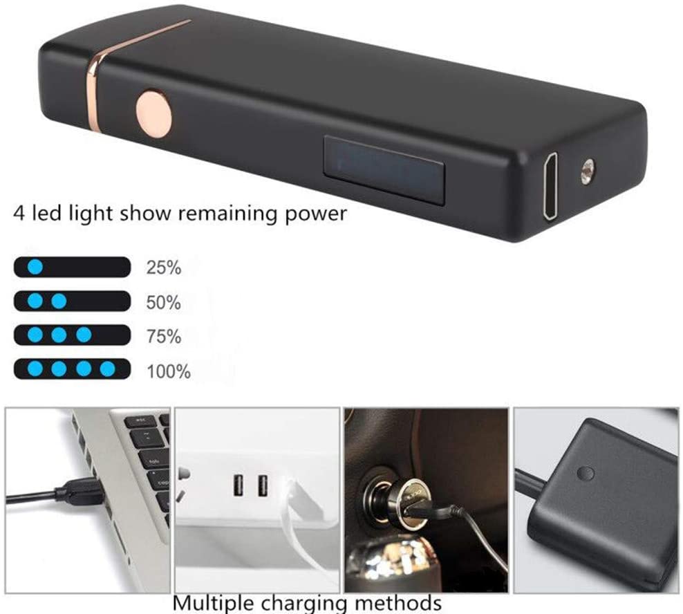 Coquimbo Gifts for Men Him Dad Electric Lighter USB Rechargeable Arc Lighter Windproof Flameless Plasma Lighters with Battery Display - Image 3