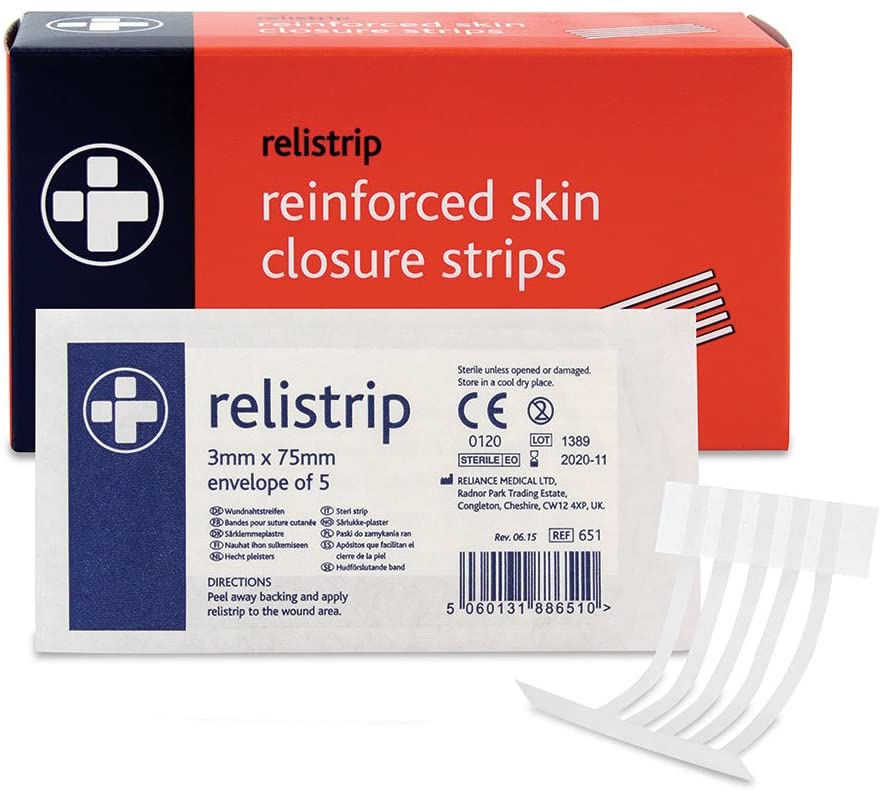 Reliance Medical Skin Closure Strip, 5 Reinforced Wound Closure Medical Strips, 5 Strips/Envelope, First Aid Adhesive Strips - Image 2