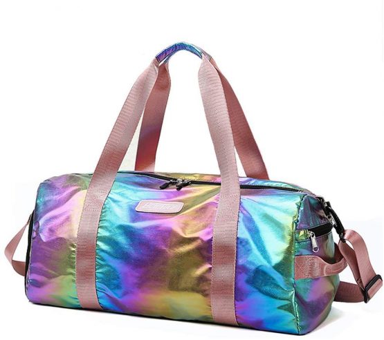 Spring Country Gym Duffel Bag Women Overnight Medium Lightweight Foldable Weekender Travel Luggage Sport Athletic Water-proof Dry Wet Shoe Compartment for Girls Kids