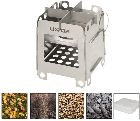 Lixada Portable Camping Stove Folding Camping Stove Wood Stove Lightweight Pocket Stove Backpacking Stove (type1) - Image 3