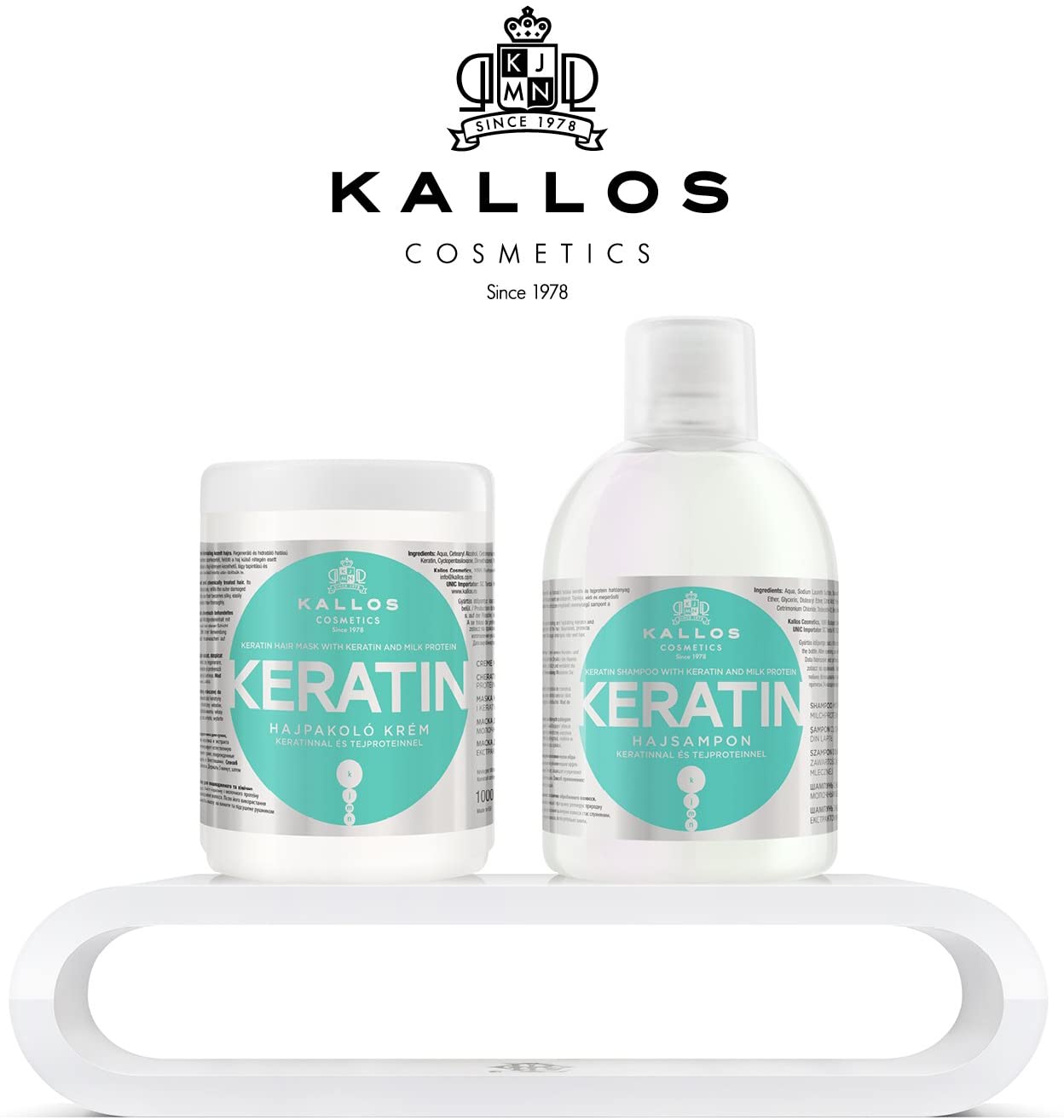 Kallos KJMN Keratin Regenerating Hair Mask with keratin and milk protein for dry damaged and chemically treated hair 1000 ml - Image 3