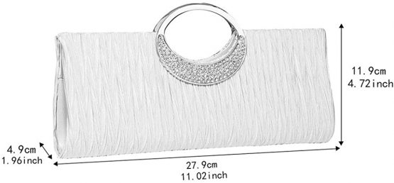 Tskybag Womens Tote Bag Ladies Crystal Diamante Clutch Purse Bridal Wedding Evening Party Handbag Black White Silver Wallet - Image 4