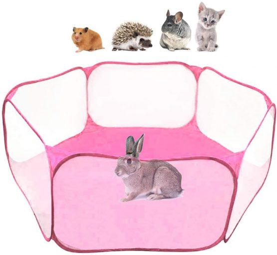 Portable Hamster Playpen Guinea Pig Playpen Small Animal Play Pen Hamsters Run Playpen Pets Pop Open Exercise Yard Fence for Rabbits, Chinchillas and Hedgehogs - Image 4